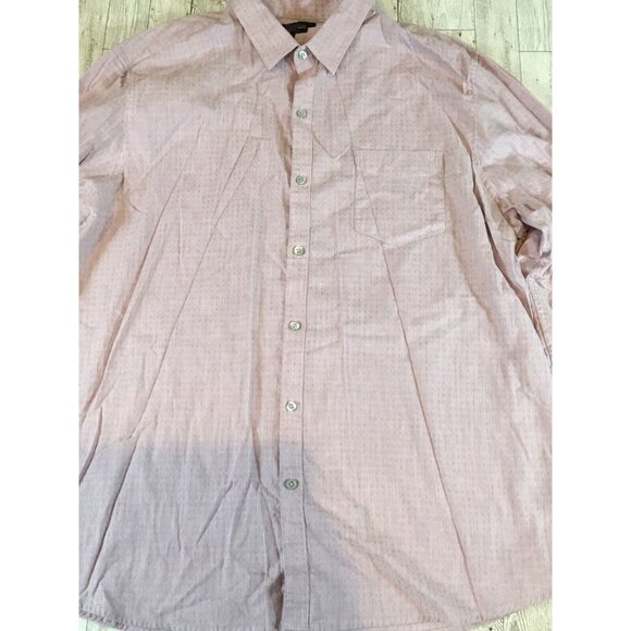 Marc Anthony Cotton Slim Fit Shirt‎ Button Front Long Sleeve Pink Mens 2XL - Picture 6 of 10